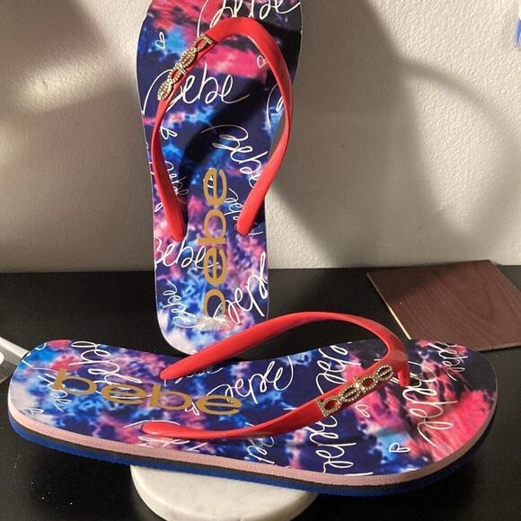 Bebe jeweled bling flip flops Tamia 8 - Picture 5 of 5